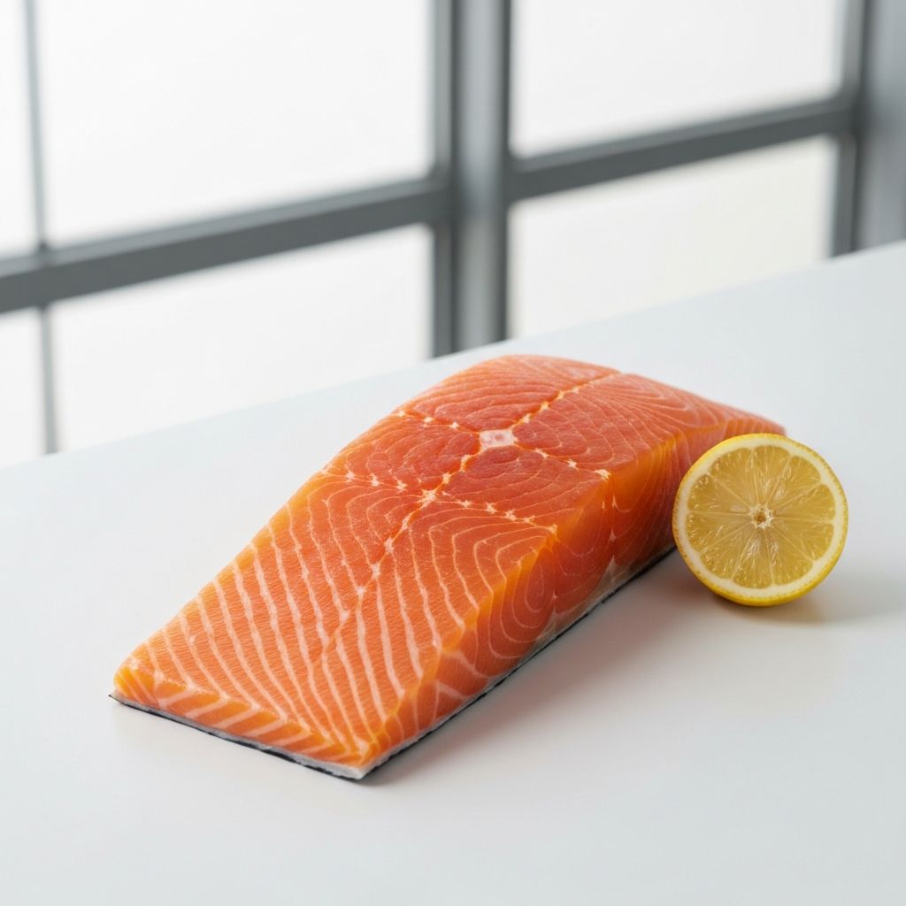 Frisches Lachsfilet mit Zitrone