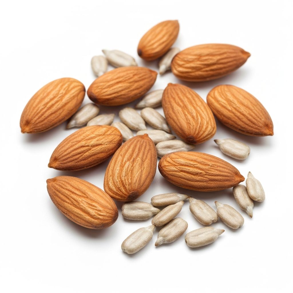 Mandeln und Sonnenblumenkerne
